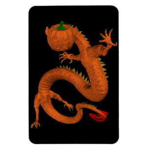 Magnet Flexible Halloween  Orange Pumpkin Dragon