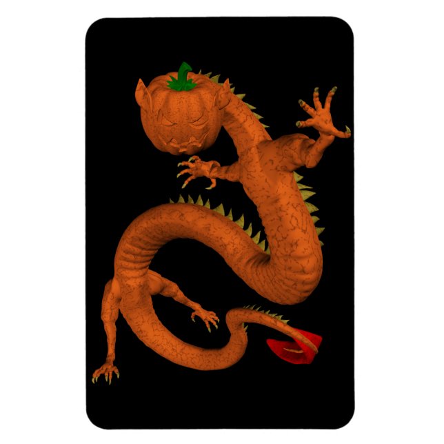 Magnet Flexible Halloween  Orange Pumpkin Dragon (Vertical)