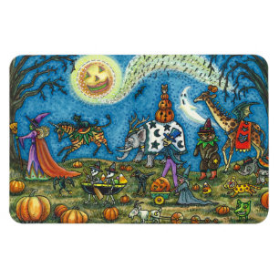 Magnet Flexible HALLOWEEN PARADE Sorcière Giraffe Ours Zèbre