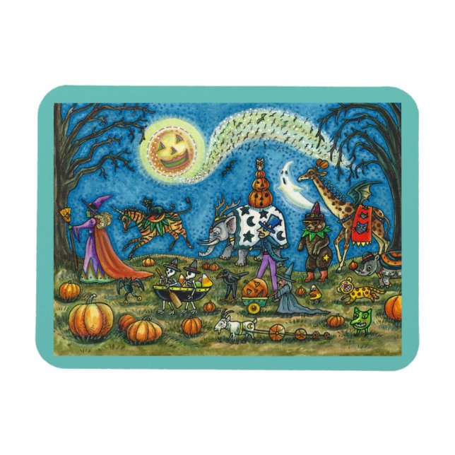 Magnet Flexible HALLOWEEN PARADE Sorcière Giraffe Ours Zèbre (Horizontal)