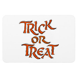 Magnet Flexible Halloween Trick ou Treat Shaky Orange Words