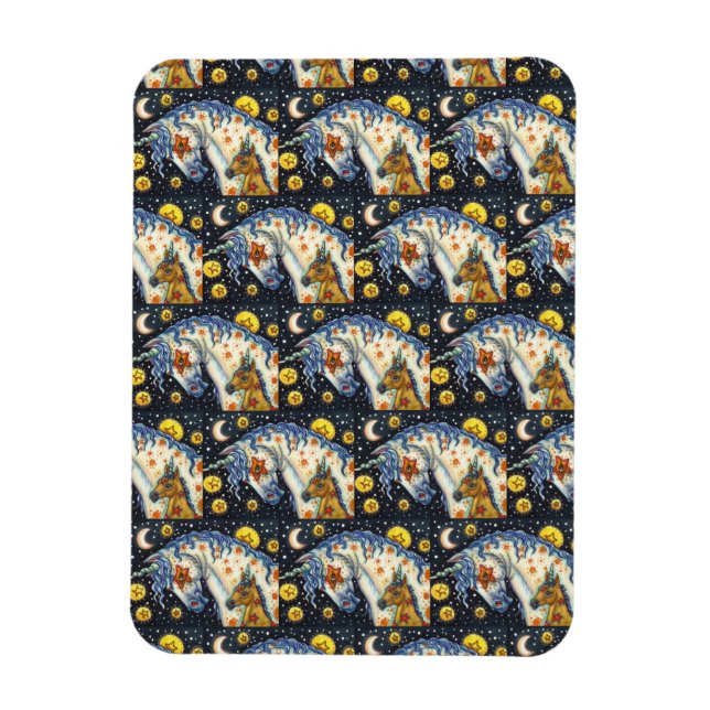 MAGNET FLEXIBLE HALLOWEEN UNICORNS, STAR HORSE & IMAGINAIRE COLT (Vertical)