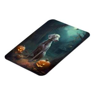 Magnet Flexible Halloween Weimaraner avec la peur Citrouille