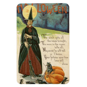 Magnet Flexible Halloween Witch Vintage
