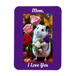 Magnet Flexible Hamster avec l'aimant de la fête des mères Roses