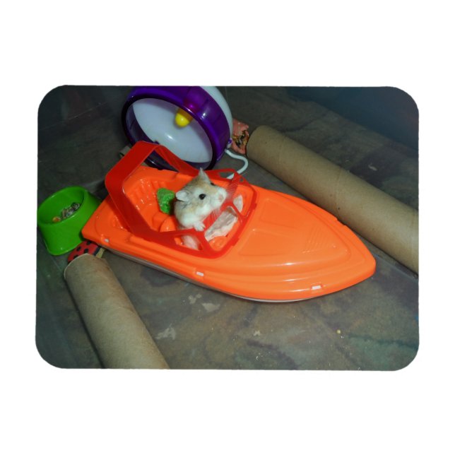 Magnet Flexible Hamster sur un bateau (Horizontal)
