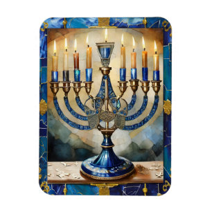 Magnet Flexible Hanoukka bleue Menorah