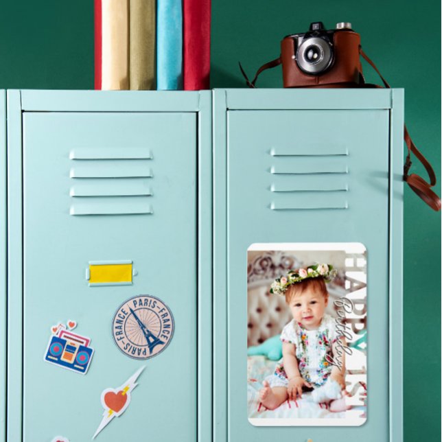 Magnet Flexible Happy 1st Birthday Photo keepsake (Créateur téléchargé)