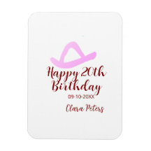Happy 20th birthday pink cowboy girl name date sim