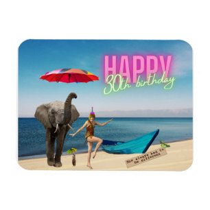 Magnet Flexible Happy 30th Fun & Funky Birthday