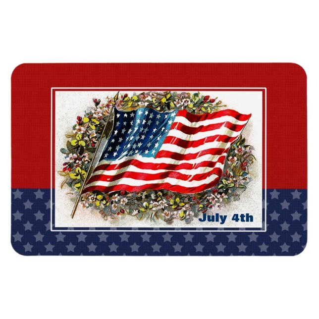 Magnet Flexible Happy 4th of July. Vintage (Horizontal)
