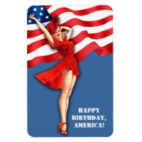 Happy Birthday, America. Retro Pin-Up