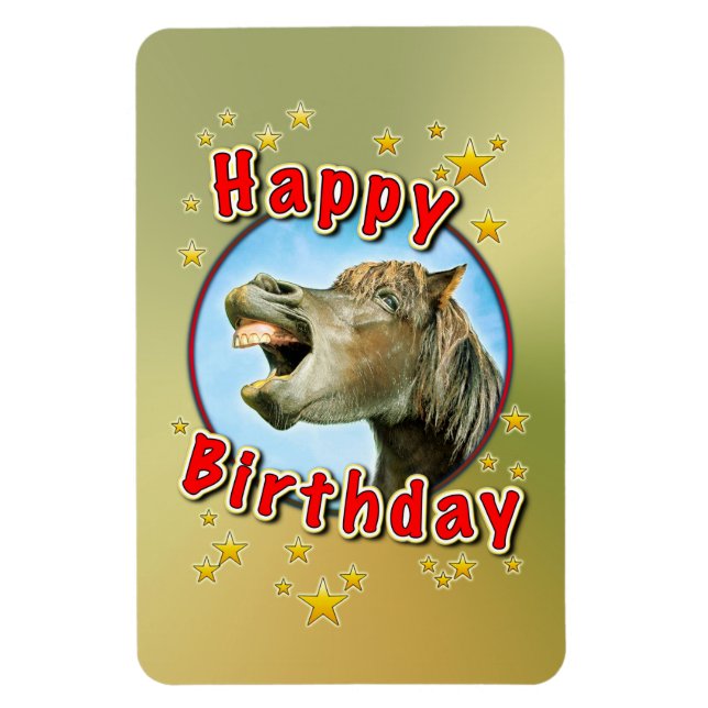 Magnet Flexible Happy Birthday from the laughing horse (Vertical)