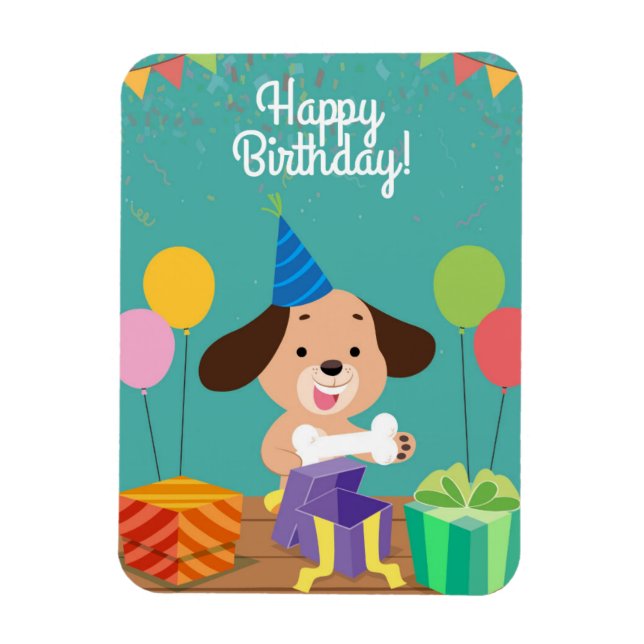 Magnet Flexible Happy birthday of the dog (Vertical)