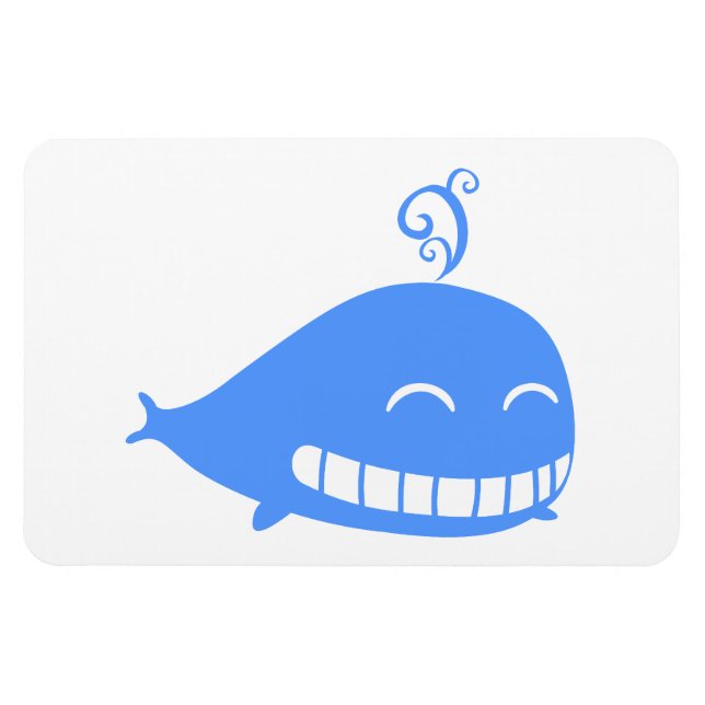 Magnet Flexible Happy Blue Whale (Horizontal)
