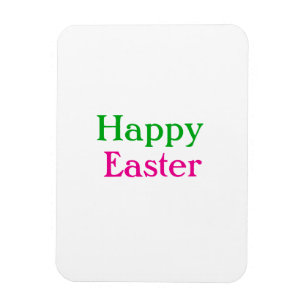 Magnet Flexible Happy easter boho vert rose enfants ajouter nom ti