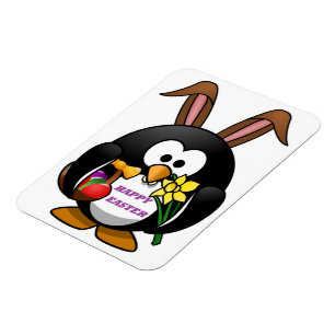 MAGNET FLEXIBLE "HAPPY EASTER" PENGUIN BUNNY
