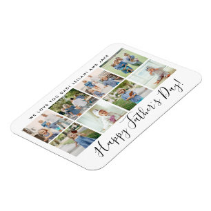 Magnet Flexible Happy Fête des pères 8 Photo Collage personnalisé 
