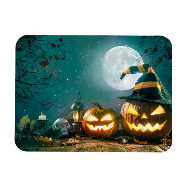 Magnet Flexible Happy Halloween Art drôle Jack-o'-lantern Hallowee (Horizontal)