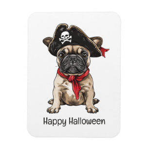 Magnet Flexible Happy Halloween Pirate French Bulldog