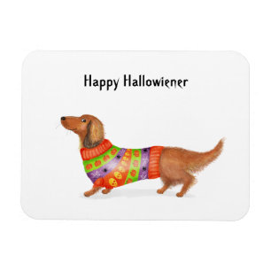 Magnet Flexible Happy Hallowiener dachshund Aimant d'Halloween