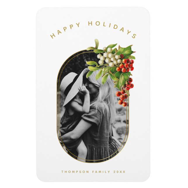 Magnet Flexible Happy Holidays Custom Photo Family Christmas (Vertical)