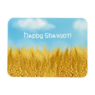 Magnet Flexible Happy Shavuot Gold Blé Field Blue sky Fine Art