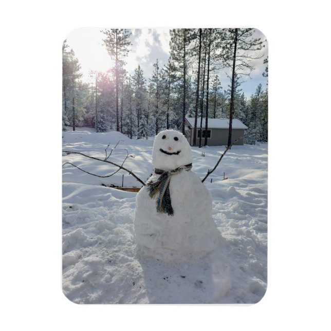 Magnet Flexible Happy Snowman photos d'hiver originales (Vertical)