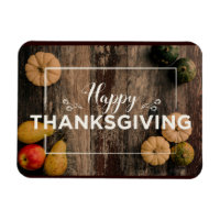 Happy Thanksgiving Gourds on Rustic Wood