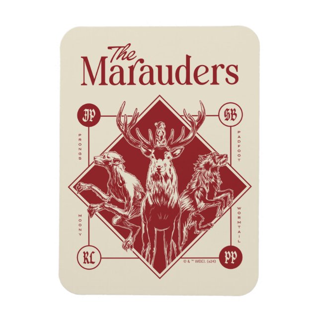 Magnet Flexible HARRY POTTER™ Les Maraudeurs Animagus Bande dessin (Vertical)