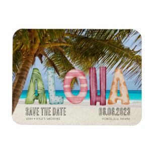 Magnet Flexible Hawaii Beach Aloha Wedding Enregistrer la date