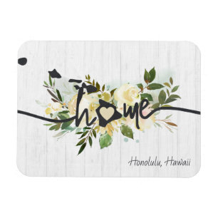 Magnet Flexible Hawaii État Personnalisé Votre Ville Rustique