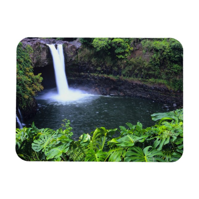 Magnet Flexible Hawaii, Grande Île, Hilo, Chutes d'arc-en-ciel, Lu (Horizontal)