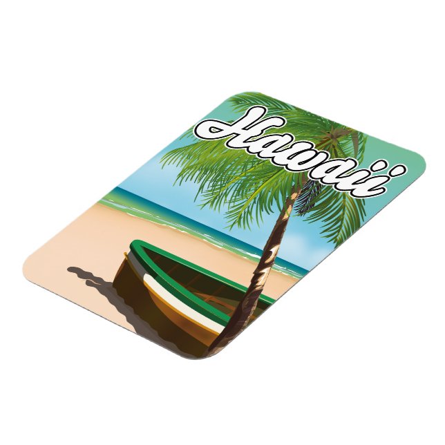 Magnet Flexible Hawaii Tropical Beach travel poster (Côté Gauche)