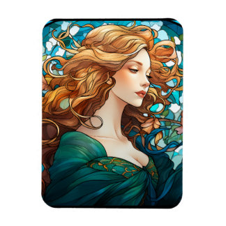 Magnet Flexible Helena - Femme blonde foncée dans le style Art Nou