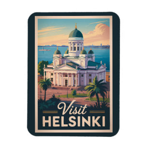 Magnet Flexible Helsinki Finlande Cathédrale Voyage Art Rétro