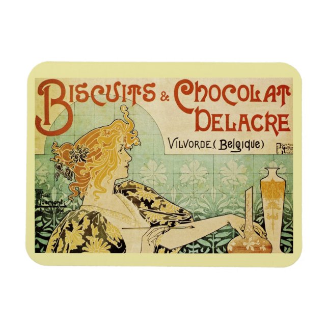 Magnet Flexible Henr Privat, Biscuits et Chocolat, Vintage (Horizontal)