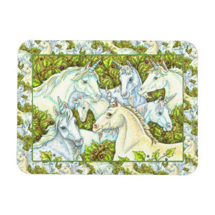 Magnet Flexible HERDE UNICORN MÉDIÉVAL, CHEVAUX, Imaginaire DE LA 