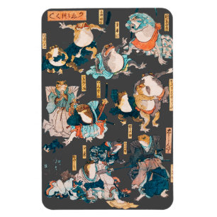 Magnet Flexible Héros d'anime grenouille japonaise ukiyo-e