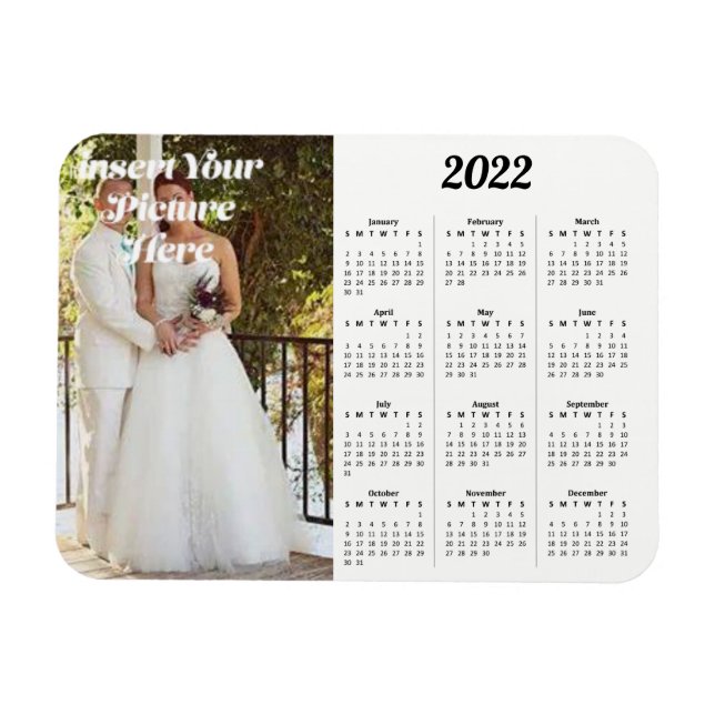 Magnet Flexible Heure du calendrier photo personnalisé 2022 (Horizontal)