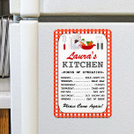 Magnet Flexible Heures de cuisine (personnalisées)<br><div class="desc">Magnet d'heures de cuisine personnalisées. VEUILLEZ NOTER : le redimensionnement sur le plus petit aimant fera couper l'intégralité du "menu" lors de l'impression finale.</div>