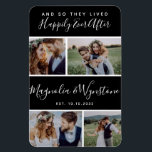 Magnet Flexible Heureux toujours après Photo Collage Mariage Keeps<br><div class="desc">Transformez vos photos mariages préférées en souvenir grâce à ce design de collage photo moderne. Le texte dit Et ils ont donc vécu heureux à chaque fois dans une police de script. Vous pouvez ajouter vos noms et votre date de mariage pour la personnaliser davantage. **VEUILLEZ LIRE AVANT DE COMMANDER**...</div>