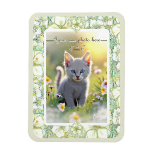 Magnet Flexible Hibiscus & dentelle BLANC