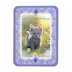 Magnet Flexible Hibiscus & dentelle BLEU