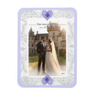 Magnet Flexible Hibiscus & dentelle BLEU