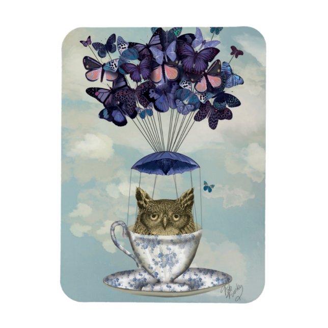 Magnet Flexible Hibou dans Teacup 2 (Vertical)