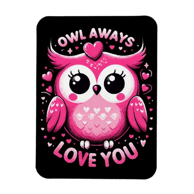 Magnet Flexible Hibou t'aime toujours - Saint-Valentin (Vertical)