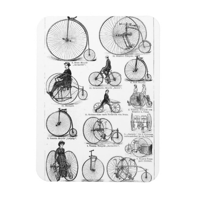 Magnet Flexible high wheeler bicycle penny farthing (Vertical)