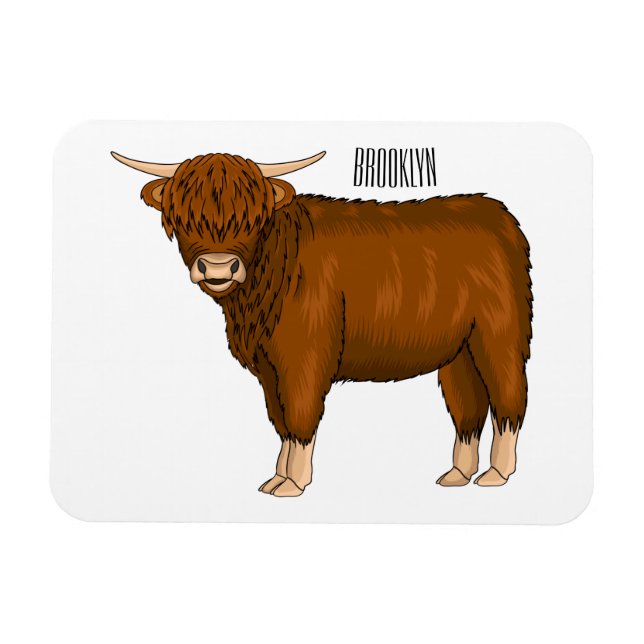 Magnet Flexible Highland cow (Horizontal)