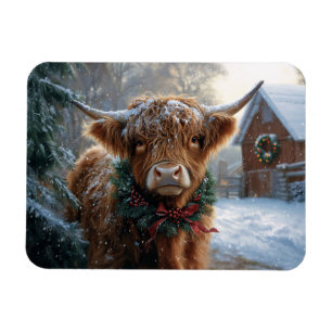 Magnet Flexible Highland Cow Rustic Barnyard Noël flexible